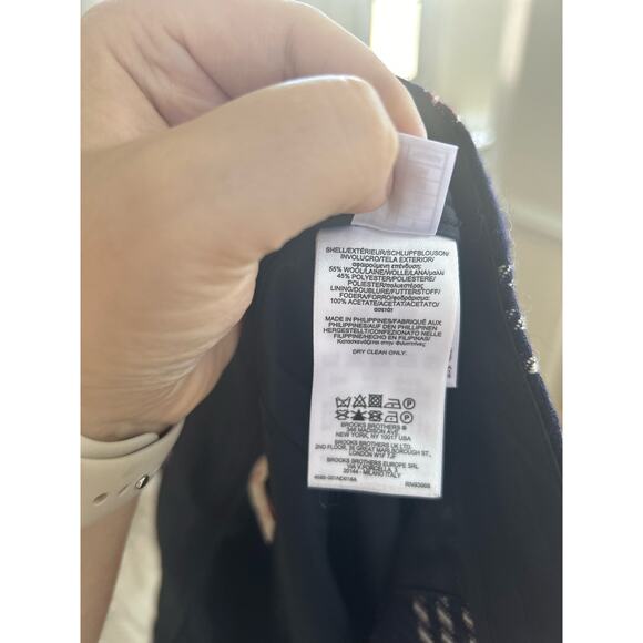 Brooks Brothers Red Fleece Navy, Red, White Plaid Wool Skirt - Picture 4 of 6